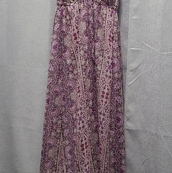 American‎ Eagle Floral Purple Halter Maxi Dress Sz Small - Picture 12 of 16